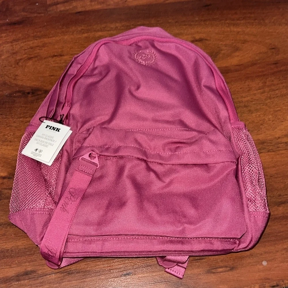 VS Pink Ivy Classic Canvas Backpack red violet pink color adjustable polyester - Picture 5 of 10